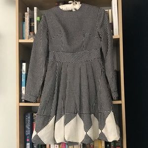 Ulyana Sergeenko Black and white gingham Dress